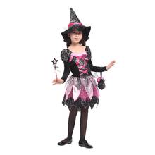 Child Kids Girls Shining Witch Sorceress Costume Dress Wand Bag Halloween Purim Carnival Masquerade Party Costumes Cosplay 2024 - buy cheap