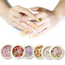 50 pieces/box Dried Flowers Nail Art Decorations Colorful Natural Dry Flower wood pulp Stickers UV Gel Manicure Decals 2024 - buy cheap