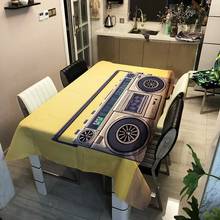 Decorative Retro Gramophone Micro Tablecloth Linen Cotton Rectangular DustProof Table Cloth Covers for Tea Table Fridge Cover 2024 - buy cheap