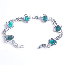 WOJIAER New Zealand Abalone Shell Gem Stone Beads Key Bracelet 7 Inches Charm Fashion Jewelry PK1767 2024 - buy cheap
