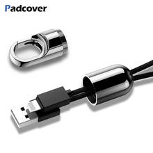 PADCOVER Mini USB Charging Cord Hidden Keychain Design Mobile Phone Cable For iPhone 2024 - buy cheap
