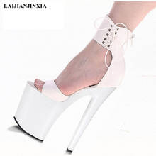 LAIJIANJINXIA-Sandalias de tacón superalto para mujer, zapatos clásicos de gladiador Sexy de 23CM, plataformas, modelo de Pole Dance, vestido de boda 2024 - compra barato