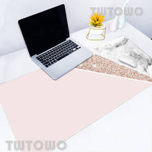 Alfombrilla de ratón personalizada de gran tamaño para Gaming, alfombrilla de ratón suave antideslizante para ordenador portátil de escritorio, color blanco, rosa, dorado, mármol, Anime 2024 - compra barato