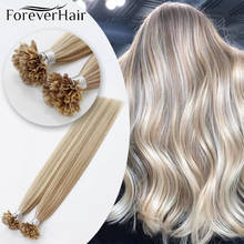 FOREVER HAIR-extensiones de cabello humano Remy Fusion, color de queratina, hebras naturales de cápsula de 1 g/h, 16 ", 18", 20 "y 24" 2024 - compra barato