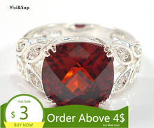 Visisap Retro Style Super Red Corundum Ring for Lady Romantic Olivia Ring Exaggerate Party Anniversary Jewelry Manufacturer A036 2024 - buy cheap