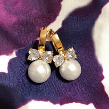 Quality Gold Hoop Pearls Earrings for Women Oorbellen Heart Korean Pearl Jewelry Earings Christmas Gift Kolczyki Orecchini E0310 2024 - buy cheap