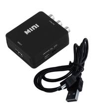 Adaptador Mini 1080P HDMI, compatible con RCA, Audio y vídeo, AV, CVBS, para HDTV, 2AV, negro 2024 - compra barato