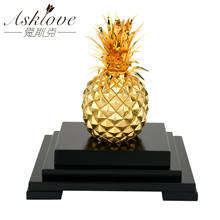 Gold Pineapple Nordic Modern Home Decor Statues Figurines 24K Gold Leaf Crafts Creative Wine Cabinet Window Desktop Display Prop 2024 - buy cheap