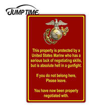 Tiempo de salto 13cm x 8,2 cm, pegatina para coche, protección de propiedades por Marine USMC Marine Corps, calcomanías, parabrisas de construcción, accesorios para coche 2024 - compra barato