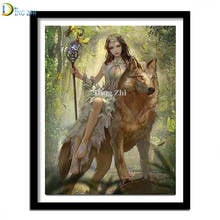 Beautiful Fairy Diy Home Decoration Gift 5D Diamond Painting Animal Wolf Full Square/Round Embroidery Cross Stitch Kit Mosaic 2024 - buy cheap