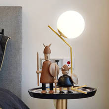 Lámpara nórdica de mesita de noche, bola de cristal, para dormitorio, estudio 2024 - compra barato