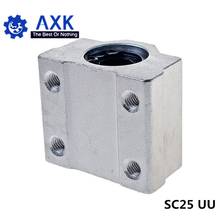 SC25UU SCS25UU-pieza de rodamiento de bolas CNC, enrutador con LM25UU, bloque de almohada, eje lineal 3D CNC, pieza de impresora, 25mm, 2 unids/lote 2024 - compra barato