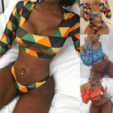 Conjunto de biquíni push up, roupa de banho feminina moda praia traje de banho de duas peças 2024 - compre barato