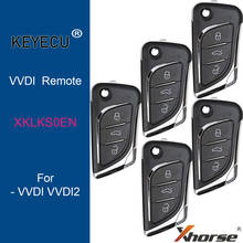 KEYECU 5 Pieces XHORSE English Version for Lexus Style Flip Wired Universal Remote Car Key - 3 Buttons - for VVDI Key Tool 2024 - buy cheap