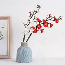 Ameixa flores de cerejeira flores de seda artificial flores sakura ramos de árvore casa mesa sala estar decoração do casamento diy 2024 - compre barato