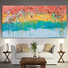 Картина абстрактная для гостиной, с акварелью, Голубым Озером, водой 2024 - купить недорого