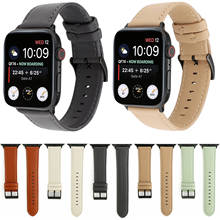 Correa de cuero genuino para Apple Watch Series 1, 2, 3, 4, 5, iwatch 42mm, 38mm, 44mm, 40mm 2024 - compra barato