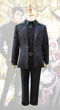 Мужской костюм для косплея окабе из аниме «стедины», рубашка, жилет, пальто, брюки, пояс, воротник «окабе» 2024 - купить недорого
