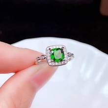 Anillo de Plata de Ley 925 con gemas naturales para niña, sortija verde brillante con gemas de diopside, para fiesta de cumpleaños o aniversario 2024 - compra barato