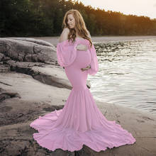 2020 Sexy Shoulderless Maternity Dresses For Photo Shoot Ruffles Pregnancy Maxi Gown Long Pregnant Women Dress Photography Props 2024 - buy cheap
