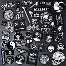 Black And White Embroidery Applique Ironing Sewing Supplies Decorative Badges Patches For Clothing 2024 - buy cheap
