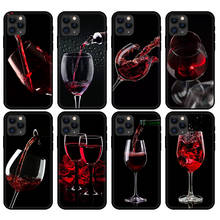 Funda de tpu negra para iphone 5 5s se 2020 6 6s 7 8 plus x 10 XR XS 11 12 mini pro MAX, cubierta trasera de lujo para copa de vino 2024 - compra barato