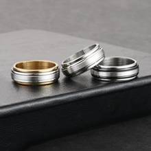 Двухслойные кольца из нержавеющей стали в виде спиннера для мужчин, поворотные классические кольца на палец, мужское обручальное кольцо, ювелирное изделие в стиле панк 2024 - купить недорого