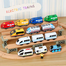 SAMOHTOY Kids Electric Train Magnetic Toys Set Train Diecast Slot Toy Fit for Standard Wooden Train Track Railway 2024 - buy cheap