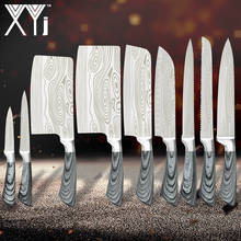 XYj Kitchen Chef Knives Set Kitchen Cooking Tool Meat Cleaver Santoku Slicing Chopping Knife High Carbon Steel Knife with Cover 2024 - buy cheap