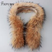2021 Fashion New FXFURS Real Fur Collar 100% Genuine Raccoon Fur Scarf 70cm Long Winter Cap Fur Accessory for Women Hot Selling 2024 - buy cheap