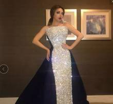 Sparkly Strapless Prom Dresses Long Sequins And Satin Celebrity Evening Dress Back Zipper Formal Red Carpet Dresses Party Wear 2024 - buy cheap