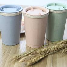 Milk / Coffee Mugs Pure Color Mugs Cup Travel Mug Leakproof Double-wall Insulation Wheat Fiber Straw Coffee Cup for Travel 2024 - buy cheap