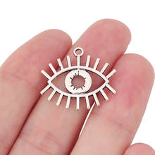 10 x Tibetan Silver Hollow Demon Eyes Charms Pendants for Necklace Jewelry Making Accessories 25x22mm 2024 - buy cheap