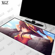 Xgz japão anime megumin grande tamanho à prova drubber água mouse almofada de borracha computador teclado do jogo mousepad tapete de mesa para lol csgo dota2 2024 - compre barato