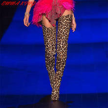 Botas femininas da moda com rebite de leopardo, salto alto sensual para mulheres, sapatos para festa com design de passarela, bico ponteagudo, 2020 2024 - compre barato