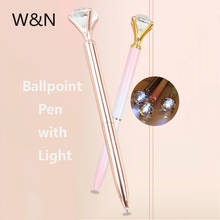 Light Diamond Ballpoint Pen Luxury Crystal Pen 1.0mm Black Refill Ink Rose Gold Rollerball Pen Stationery Bussiness Funny Gift 2024 - buy cheap