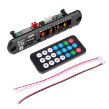 Kebidu placa decodificadora mp3, leitor de cartão e áudio, acessórios para carro, com usb, tf, módulo de rádio fm, 5/12v, controle remoto 2024 - compre barato