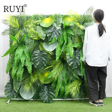 RUYI Custom DIY Artificial wedding green leaf grass wall wedding green stage backdrops/hotel / artificial grass wall home decor 2024 - buy cheap