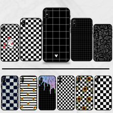 checkerboard  white  cool pattern Plaid Bling Cute Phone Case For iphone 5 5S SE 5C 6 6S 7 8 plus X XS XR 11 PRO MAX 2024 - buy cheap