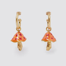 2020 New Brand ZA Earrings Jewelry Women Fashion Orange Enamel Mushroom Drop Earrings Female C Shape Gold Metal Dangle Earring 2024 - buy cheap