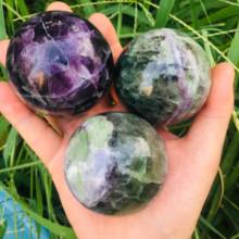 6cm natural fluorite quartz crystal ball for home decoration 1PC 2024 - buy cheap