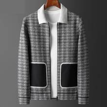 Casaco masculino de outono de alta qualidade, cardigã com zíper e suéter casual para computador, grosso, tamanhos grandes, 3xl 4xl 2024 - compre barato