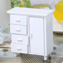 Casa de muñecas en miniatura, gabinete de madera blanca, 1:12, muebles hechos a mano, modelo de decoración, minigabinete 2024 - compra barato