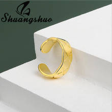 Shuangshuo Geometric Irregular Cross Finger Ring Korean Fashion Adjustbale Opening Rings for Women Men Wedding Jewlery Gift 2024 - buy cheap
