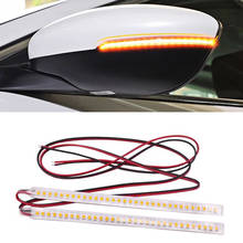 Luz indicadora de espejo retrovisor de coche, tira de señal de giro fluida, LED ámbar, fuente de luz, 28 SMD, 1 ud. 2024 - compra barato