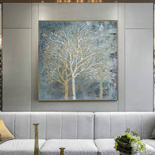 Pintura a óleo abstrata, posteres e impressões, arte da parede, pintura em tela, árvores, imagens decorativas para sala de estar, sem moldura 2024 - compre barato