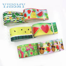 YJHSMY-cintas de grogrén estampadas, cintas de transferencia térmica con dibujos animados de frutas de 10 yardas y 38mm, materiales hechos a mano DIY para ropa, I-191015-2445 2024 - compra barato