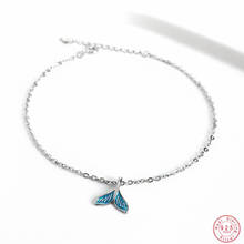 Blue Ocean Mermaid Bracelet for Ankle 925 Sterling Silver Fish Tail Foot Anklets Bracelets Jewery for Leg 2024 - buy cheap