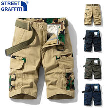 2021 Men Summer New Tactical Cotton Cargo Shorts Men Streetwear Pockets Shorts Men Casual Fashion Loose  Camouflage shorts 28-38 2024 - buy cheap