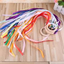 Rainbow Natural Wooden Ribbon Newborn Sensory Bell Toy Shower Gifts Dancing Prop Dropship 2024 - buy cheap